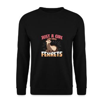 Ferret Cute Animal Ferret Lover - Unisex Sweatshirt - black - Front - Alina (178cm) & Michal (187cm)