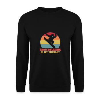 Snowboard Snowboarding Snowboarder Skiliebhaber - Unisex Pullover - Schwarz - Vorne - Alina (178cm) & Michal (187cm)