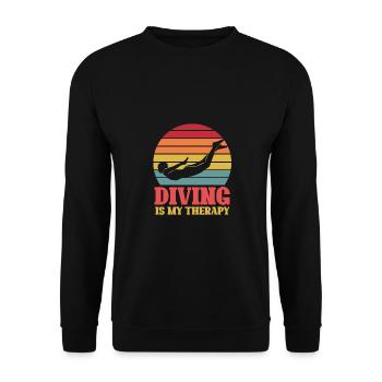Schwimmen Sport Schwimmbad Schwimmer Schwimmen Lie - Unisex Pullover - Schwarz - Vorne - Alina (178cm) & Michal (187cm)