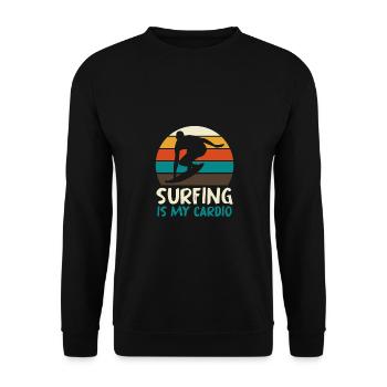 Surf Plage Surf Surf Été Océan Vagues Amour - Sweat-shirt Unisexe - noir - Devant - Alina (178cm) & Michal (187cm)