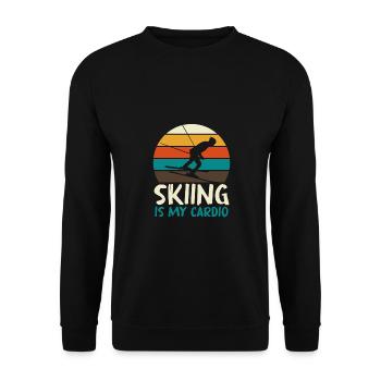 Skifahren Ski Skifahrer Biathlon Schnee Winterspor - Unisex Pullover - Schwarz - Vorne - Alina (178cm) & Michal (187cm)