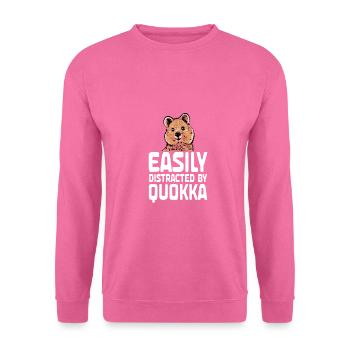Leicht ablenkbar durch Quokka Australien Tierliebh - Unisex Pullover - Pink - Vorne