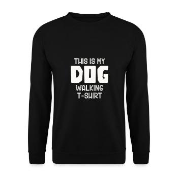 This Is My Dog Walking Puppy Hundeliebhaber Hundeh - Unisex Pullover - Schwarz - Vorne - Alina (178cm) & Michal (187cm)
