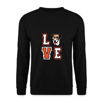 Liebe Jack Russell Welpe Haustier Hundeliebhaber H - Unisex Pullover - Schwarz - Vorne - Alina (178cm) & Michal (187cm)