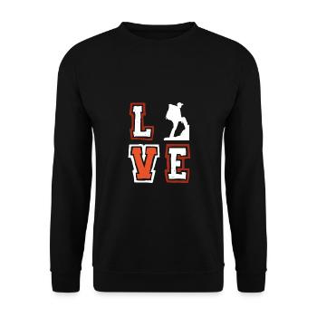 Amour Randonnée Randonneurs Camper Nature Hikers Liebh - Sweat-shirt Unisexe - noir - Devant - Alina (178cm) & Michal (187cm)