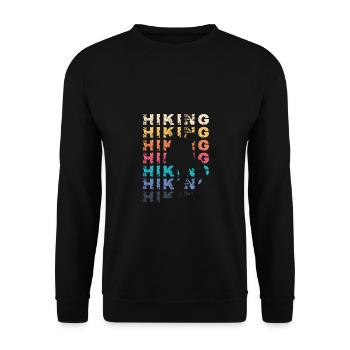 Wandern Wanderer Camper Natur Outdoor Wandern Lieb - Unisex Pullover - Schwarz - Vorne - Alina (178cm) & Michal (187cm)