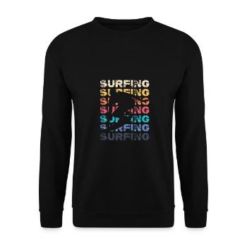 Surfen Surfer Surfbrett Surfliebhaber Strandurlaub - Unisex Pullover - Schwarz - Vorne - Alina (178cm) & Michal (187cm)