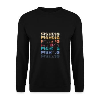 Pêcheur Pêche Canne à pêche Amateur d’hameçon - Sweat-shirt Unisexe - noir - Devant - Alina (178cm) & Michal (187cm)