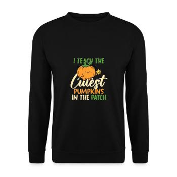 Ich unterrichte die niedlichsten Kürbisse Vorschul - Unisex Pullover - Schwarz - Vorne - Alina (178cm) & Michal (187cm)