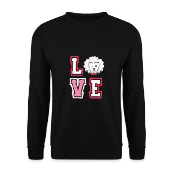 Cher caniche Chiot Chiot Animal de compagnie Amoureux des chiens Hu - Sweat-shirt Unisexe - noir - Devant - Alina (178cm) & Michal (187cm)