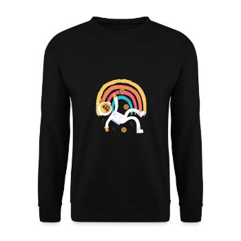 Bitcoin Roboter Btc Blockchain Liebhaber Krypto Tr - Unisex Pullover - Schwarz - Vorne - Alina (178cm) & Michal (187cm)