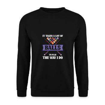 Eat Sleep Billiard Repeat Pool Snooker Lovers - Unisex Sweatshirt - black - Front - Alina (178cm) & Michal (187cm)