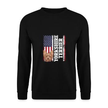 Yorkshire Terrier Welpe Haustier Hundeliebhaber Hu - Unisex Pullover - Schwarz - Vorne - Alina (178cm) & Michal (187cm)