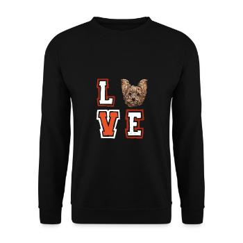 Chihuahua Tier Welpe Welpe Haustier Hundeliebhaber - Unisex Pullover - Schwarz - Vorne - Alina (178cm) & Michal (187cm)