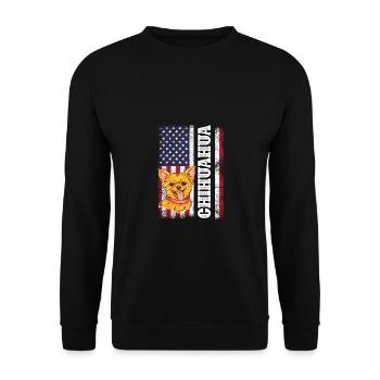 Shih Tzu Drapeau américain Chiot Propriétaire d’animal de compagnie Hun - Sweat-shirt Unisexe - noir - Devant - Alina (178cm) & Michal (187cm)