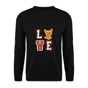 Liebe Rottweiler Welpe Welpe Haustier Hundeliebhab - Unisex Pullover - Schwarz - Vorne - Alina (178cm) & Michal (187cm)