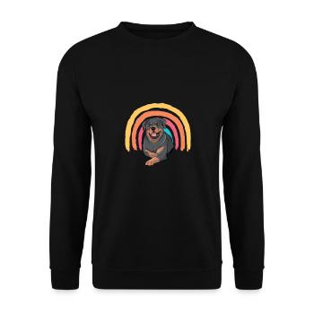 Mops Rauchen In Tasche Welpe Haustier Hundeliebhab - Unisex Pullover - Schwarz - Vorne - Alina (178cm) & Michal (187cm)
