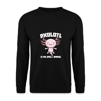 Lustiger Axolotl Niedlich Kawaii Tier Spaß Liebhab - Unisex Pullover - Schwarz - Vorne - Alina (178cm) & Michal (187cm)