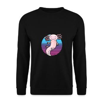 Drôle Axolotl Mignon Kawaii Animal Fun Liebhab - Sweat-shirt Unisexe - noir - Devant - Alina (178cm) & Michal (187cm)