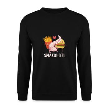 Funny Axolotl Cute Kawaii Animal Fun Liebhab - Unisex Sweatshirt - black - Front - Alina (178cm) & Michal (187cm)