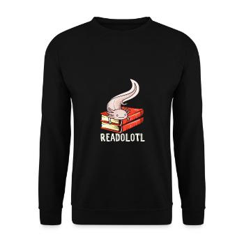 Funny Axolotl Cute Kawaii Animal Fun Liebhab - Unisex Sweatshirt - black - Front - Alina (178cm) & Michal (187cm)