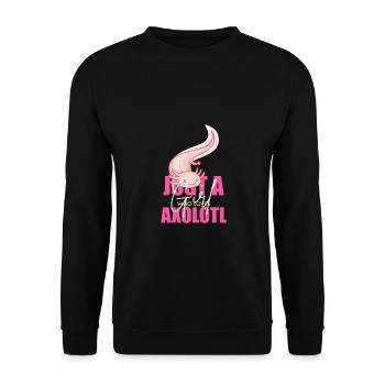 Drôle Axolotl Mignon Kawaii Animal Fun Liebhab - Sweat-shirt Unisexe - noir - Devant - Alina (178cm) & Michal (187cm)