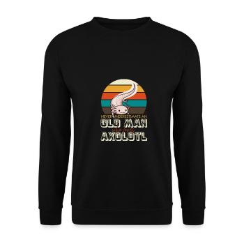 Lustiger Axolotl Niedlich Kawaii Tier Spaß Liebhab - Unisex Pullover - Schwarz - Vorne - Alina (178cm) & Michal (187cm)