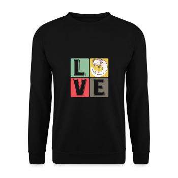 Funny Axolotl Cute Kawaii Animal Fun Liebhab - Unisex Sweatshirt - black - Front - Alina (178cm) & Michal (187cm)