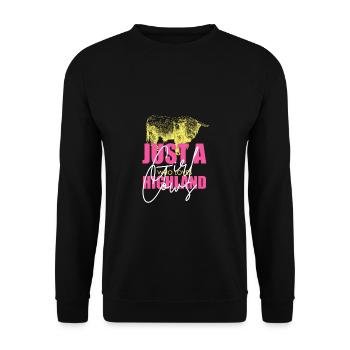 Drôle de vache highland scottish cute cattle sp - Sweat-shirt Unisexe - noir - Devant - Alina (178cm) & Michal (187cm)