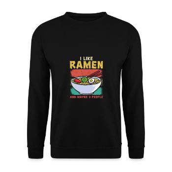 Drôle ramen Food Noodles Anime japonais - Sweat-shirt Unisexe - noir - Devant - Alina (178cm) & Michal (187cm)