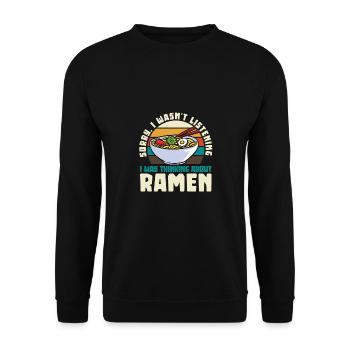 Drôle ramen Food Noodles Anime japonais - Sweat-shirt Unisexe - noir - Devant - Alina (178cm) & Michal (187cm)
