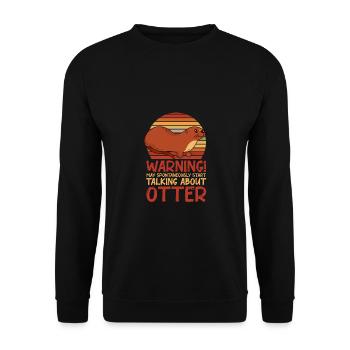 Funny Otter Cute Animal Sea Otter Fun Liebh - Unisex Sweatshirt - black - Front - Alina (178cm) & Michal (187cm)