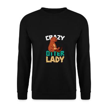 Funny Otter Cute Animal Sea Otter Fun Liebh - Unisex Sweatshirt - black - Front - Alina (178cm) & Michal (187cm)