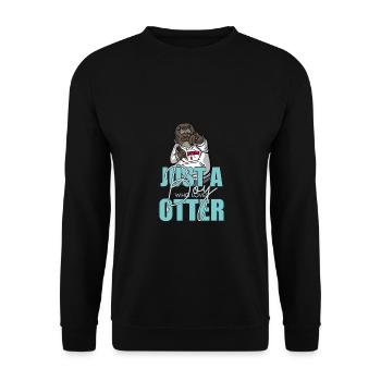 Funny Otter Cute Animal Sea Otter Fun Liebh - Unisex Sweatshirt - black - Front - Alina (178cm) & Michal (187cm)