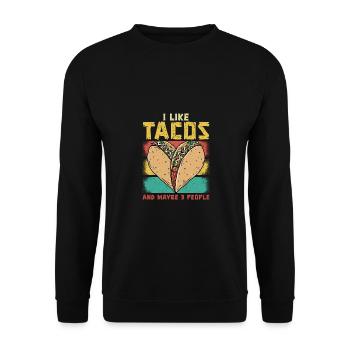 Funny Taco Cinco De Mayo Tacos Fun Lovers - Unisex Sweatshirt - black - Front - Alina (178cm) & Michal (187cm)