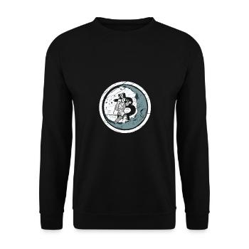 Lustige Bitcoin Kryptowährung Krypto Spaß Liebhabe - Unisex Pullover - Schwarz - Vorne - Alina (178cm) & Michal (187cm)