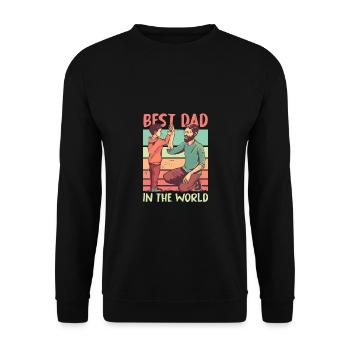 Funny Dad Daddy Best Father Father Fun Lover - Unisex Sweatshirt - black - Front - Alina (178cm) & Michal (187cm)