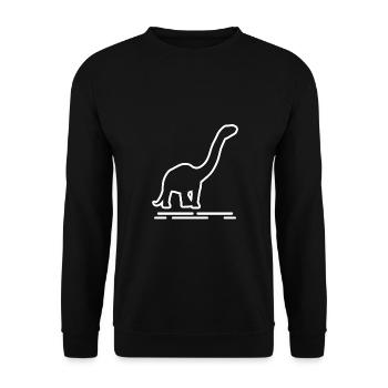 Brontosaurus Dino Gift - Unisex Sweatshirt - black - Front - Alina (178cm) & Michal (187cm)