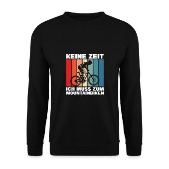Mountainbike Radsport Mountainbiker Geschenkidee - Unisex Pullover - Schwarz - Vorne - Alina (178cm) & Michal (187cm)