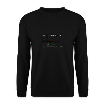 Code is poetry.cs - Unisex Sweatshirt - black - Front - Alina (178cm) & Michal (187cm)