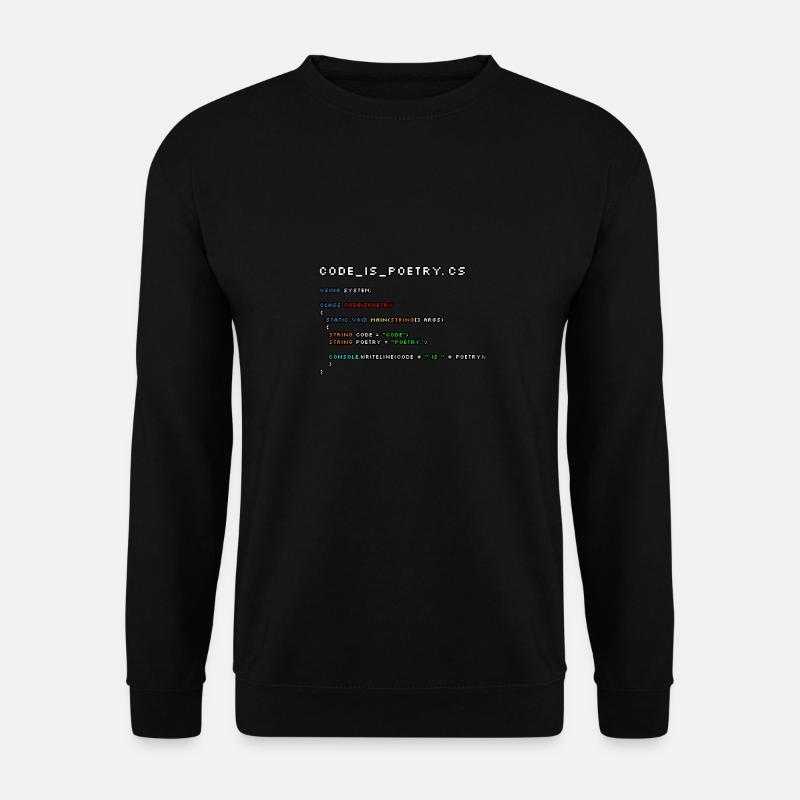 Code is poetry.cs - Unisex Sweatshirt - black