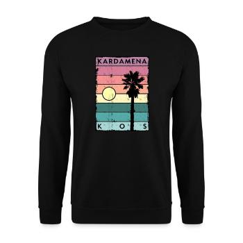 Kardamena Horizont und Palme Kos - Unisex Pullover - Schwarz - Vorne - Alina (178cm) & Michal (187cm)
