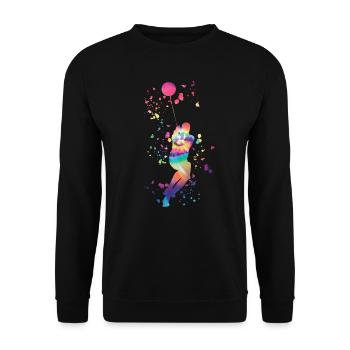 Hammerwerfer Colorsplash Hammerwerfen - Unisex Pullover - Schwarz - Vorne - Alina (178cm) & Michal (187cm)