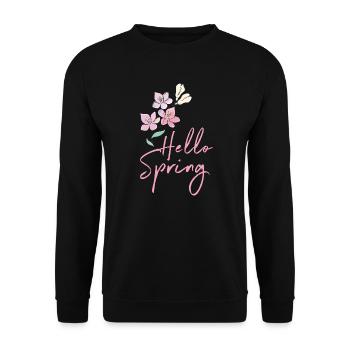 Bonjour le printemps - Sweat-shirt Unisexe - noir - Devant - Alina (178cm) & Michal (187cm)