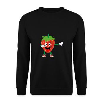 Strawberry Dabbing Dance Fruit - Unisex Sweatshirt - black - Front - Alina (178cm) & Michal (187cm)