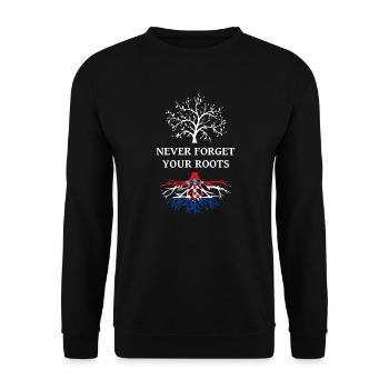 Kroatien Never Forget Your Roots - Unisex Pullover - Schwarz - Vorne - Alina (178cm) & Michal (187cm)