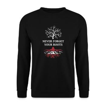 La Lettonie n’oubliez jamais vos racines - Sweat-shirt Unisexe - noir - Devant - Alina (178cm) & Michal (187cm)