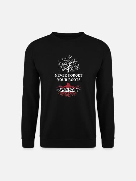 Lettland Never Forget Your Roots - Unisex Pullover - Schwarz
