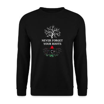 Libyen Never Forget Your Roots - Unisex Pullover - Schwarz - Vorne - Alina (178cm) & Michal (187cm)