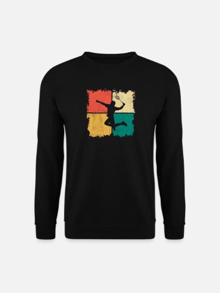 Badminton Spieler Retro Federball Badmintonspieler - Unisex Pullover - Schwarz